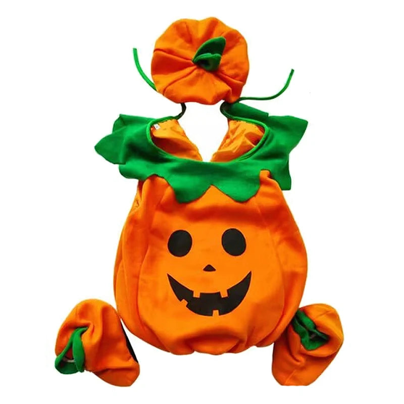 2025 Cosplay Pumpkin Jumpsuit Baby Girls Boys Halloween Costume Sets Carnival Party Clothes Baby Girl Set Holiday Gifts