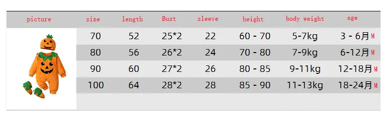 2025 Cosplay Pumpkin Jumpsuit Baby Girls Boys Halloween Costume Sets Carnival Party Clothes Baby Girl Set Holiday Gifts
