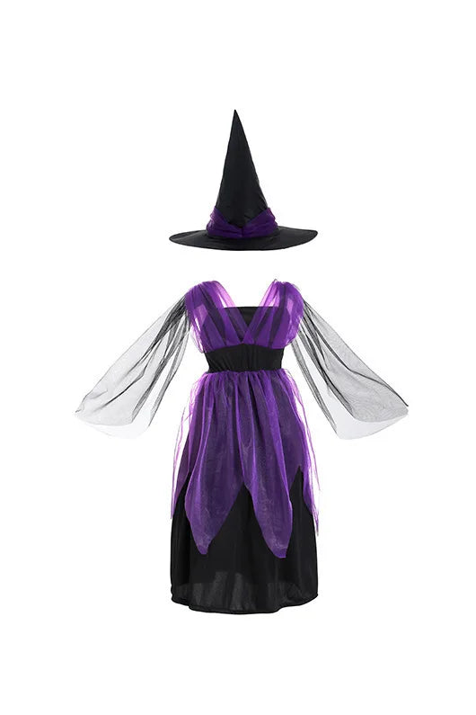 6 Styles Girls Halloween Witch Costume Kids Cosplay Bat Ghost Bride Little Red Riding Hood Dress Kids Carnival Party Clothes