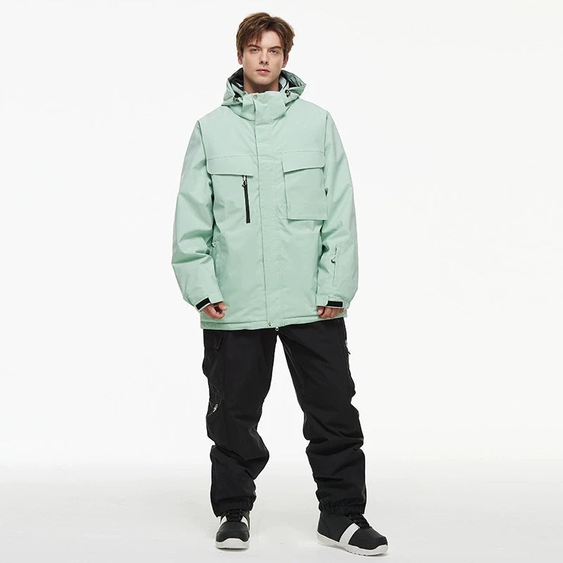 New Men Women Snow Clothes Snowboarding Suit Winter Windproof Waterproof Warm Ski Suit for Couple Jacket Pants Set Multi Color