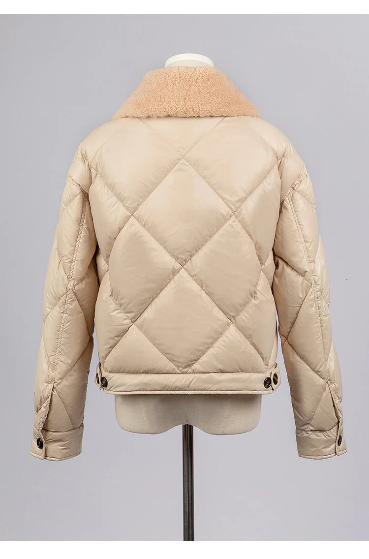 CA-42 High Quality Single Breasted Fur Collar 90% Duck Down Coat Clothes Women Down Coats For Winter Women's Down Coats