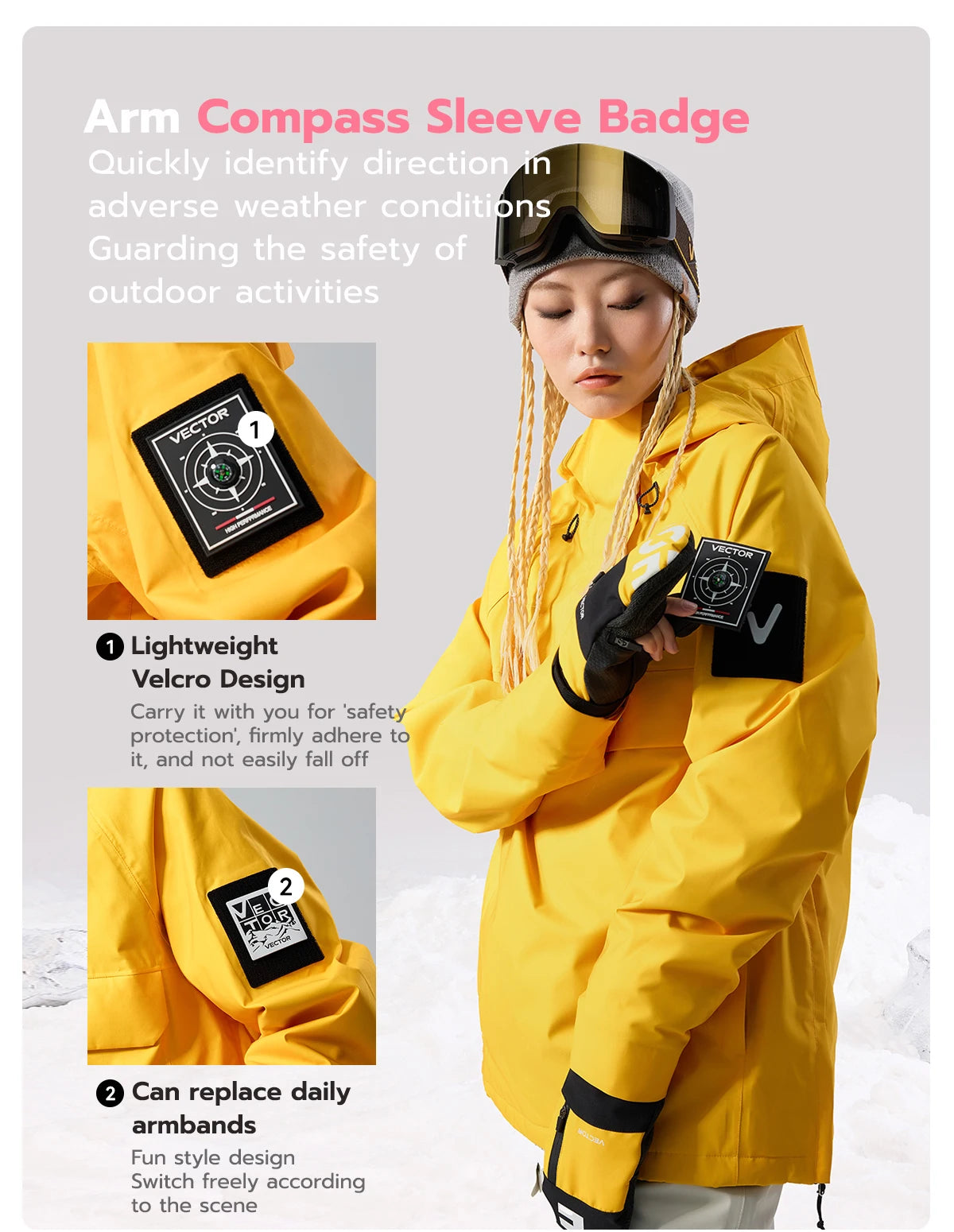 VECTOR Brand Adult Ski Wear Women Man Hooded Sweater Trend Ski Wear Thickened Warmth and Waterproof Equipment Jacket Women