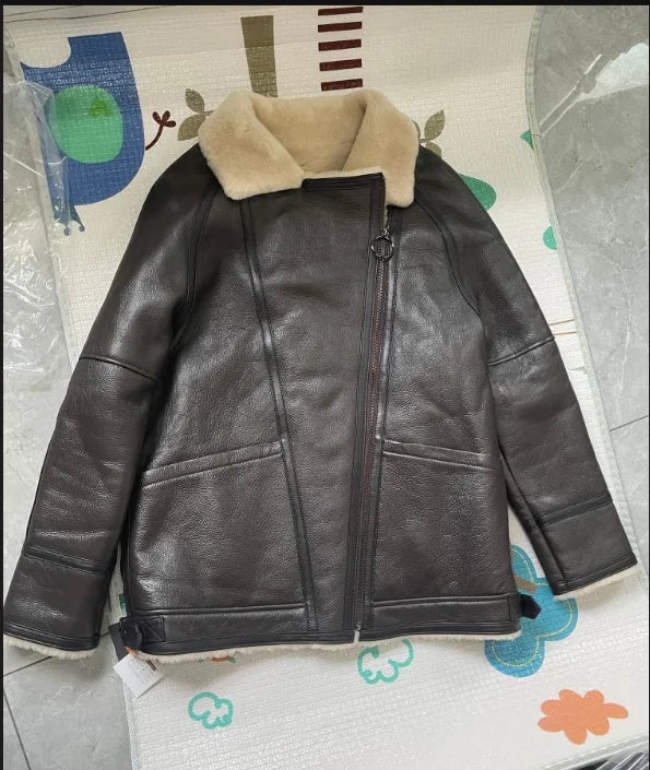 Natural Merino Sheepskin Wool Double Faced Fur Coat Women Motorcycle Leather Jacket Winter Clothes Woman 2024 дубленка женская